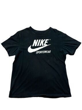 Nike Black Tee with White Logo
